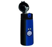 Seven Inter Gourde thermique en acier inoxydable, noire et bleue, 0,46 L, bouteille d'école primaire, sport et loisirs, enfant, Noir et bleu, Taglia Unica