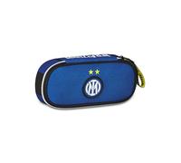Seven Inter Porte-Stylo Scolaire Rond Plus, Bleu, Trousse Ovale avec élastiques et Poche pour stylos, Crayons et Accessoires, école Moyenne et supérieure, garçon, Football, Bleu, Moderne