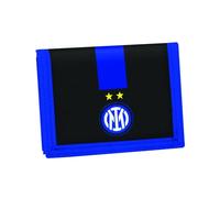 Seven Inter Portefeuille avec fermeture en velcro pratique, noir et bleu, compartiments pour cartes, espèces et pièces, accessoires de juventus, pour garçon et fille, Bleu et noir, Taglia Unica