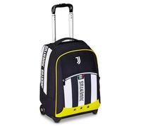Seven Juventus Big Trolley scolaire fixe, noir et blanc, 2 en 1, double usage, chariot et sac à dos, école primaire, enfant, football, Noir, Taglia unica, Décontracté