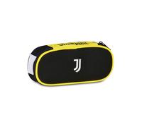 Seven Juventus Round Plus Trousse Ovale avec élastiques et Poche pour stylos, Crayons et Accessoires, école secondaire et supérieure Noir, Noir, Moderne