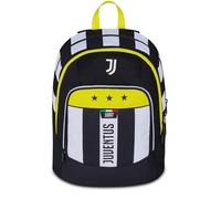 Seven Juventus Sac à dos d'école avancé, blanc et noir, double compartiment et poche pour bouteille d'eau, 29 L, école primaire, sac à dos enfant football, Noir, Taglia unica, Décontracté