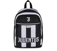 Seven Juventus Sac à dos d'école double compartiment, noir, 26 l, poche avant, poche latérale porte-bouteille, école primaire et secondaire, pour enfants et adolescents, football, produit officiel