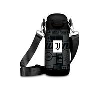 Seven Kid Juventus, noir, 400 ml, acier inoxydable, sans BPA, hermétique, étanche à l'eau, résistant aux fuites, chaud 12h/froid 24h, bandoulière incluse, école, sport, voyage, pour garçons, idée