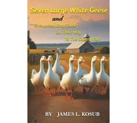 Seven Large White Geese and One Lonely Gray Duck On Their Way To The County Fair