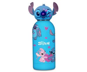 Seven LILO & STITCH Gourde avec bouchon moulé Bleu, 350 ml, acier inoxydable, sans BPA, hermétique, chaud 12h/froid 24h, étanche aux fuites, école, sport, voyage, enfant, idée cadeau