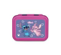 Seven Lilo & Stitch Porte-goûter, lilas, 850 ml, résistant à la chaleur, séparateur intérieur, lavable au lave-vaisselle, base en acier, école, sport, voyage, enfant