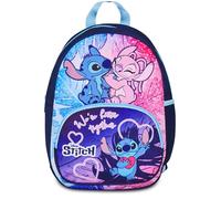 Seven Lilo & Stitch Sac à dos pour maternelle, poche avant avec fermeture éclair, poche pour bouteille, maternelle et loisirs pour fille Bleu