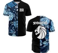 Seven Lions Merch Veste de baseball en jersey T-shirt d'été pour femme/homme T-shirt à manches courtes Mode Streetwear, style 6, 4XL