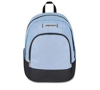 Seven Made of Stars Dual Sac à dos d'école, double compartiment, gris, effet paillettes, 32 l, poche équipée, poche pour PC, poche latérale porte-bouteille, école moyenne et supérieure, fille, fille
