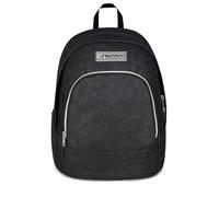 Seven Made of Stars Dual Sac à dos d'école, double compartiment, noir, effet paillettes, 32 l, poche équipée, poche pour ordinateur portable, poche latérale porte-bouteille, école intermédiaire et