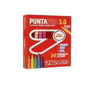 SEVEN Marqueurs Scolaire Puntapro 3.0 Boîte de 24 Pcs Marqueurs Couleur Super Washable Enfants et Garçons