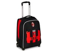Seven Milan Big Trolley École Fixe Rouge et Noir, Équipe de football, 2 en 1, Double Usage, Chariot et Sac à dos, École primaire, Enfant, Noir, Taglia unica, Décontracté