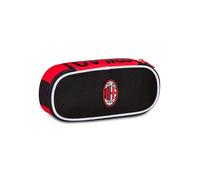 Seven Milan Porte-Stylo Scolaire Rond Plus, Noir, Trousse Ovale avec élastiques et Poche pour stylos, Crayons et Accessoires, école Moyenne et supérieure, garçon de Football, Noir, Moderne