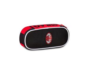Seven Milan Porte-Stylo Scolaire Rond Plus, Noir, Trousse Ovale avec élastiques et Poche pour stylos, Crayons et Accessoires, école Moyenne et supérieure, garçon de Football, Noir, Moderne