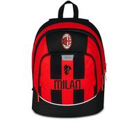 Seven Milan Sac à dos d'école avancé, rouge et noir, équipe de football, double compartiment et poche pour bouteille d'eau, 29 L, école primaire, sac à dos enfant, rouge, Taglia unica, Décontracté