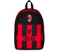 Seven Milan Sac à dos double compartiment, rouge et noir, équipe de football, poche avant zippée et poche pour bouteille d'eau, enfant, école primaire, rouge, Taglia unica, Décontracté