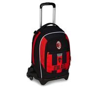 Seven Milan Trolley école Jack 3 roues, rouge noir, équipe de football, sac à dos avec chariot détachable de 33 litres, pour école primaire et média, enfant, rouge, Taglia unica, Décontracté