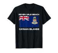 Seven Mile Beach Drapeau des îles Caïmans Vieilli T-Shirt