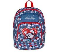 Seven Minnie Sac à dos d'école double compartiment, bleu, poche pour bouteille d'eau, 29 L, école primaire, fille, Bleu denim, Blu Denim, Décontracté