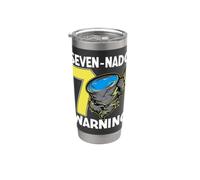 Seven Nado Warning Tornado Storm 7th Birthday Party Gobelet isotherme en acier inoxydable double paroi