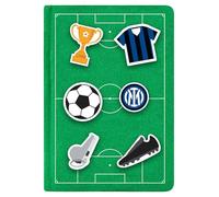 Seven Ordinateur portable avec patch Inter, Vert, A5, Patch thème football, accessoires scolaires, pour enfants et adolescents, loisirs, idée cadeau