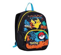 Seven Petit Pokémon Sac à dos noir avec poche pour bouteille d'eau et poche avant, capacité 14 litres pour enfant