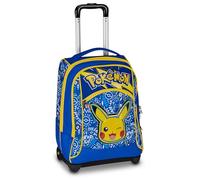 Seven Trolley Pokemon Big 36 l – double compartiment, bretelles escamotables, Pikachu jaune/bleu