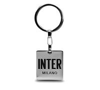 Porte-clés Logo INTER, en acier avec Ky Asset latéral, Gris, Enfants et Garçons, Sport & Football, gris, Taglia unica