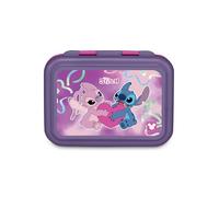 Seven Porte-goûter Lilo & Stitch, rose, 850 ml, résistant à la chaleur, séparateur intérieur, lavable au lave-vaisselle, base en acier, école, sport, voyage, enfant