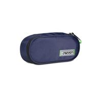 Seven Porte-stylo scolaire rond Plus, bleu, freethink, sachet ovale avec poche intérieure et élastiques porte-stylo, accessoires de sac à dos, élémentaires, moyennes, supérieures, garçon, bleu, Taglia