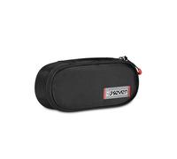SEVEN Porte-stylo scolaire rond Plus, noir, freethink, sachet ovale avec poche intérieure et élastiques porte-stylo, accessoires de sac à dos, élémentaires, moyennes, supérieurs, garçon fille, Noir ,