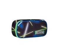 Seven Porte-Stylo Scolaire Rond Plus, Noir, lumière Route, Sachet Ovale avec Poche intérieure et élastiques Porte-Stylo, Accessoires de Sac à Dos, élémentaires, Moyennes, supérieurs, Enfant garçon