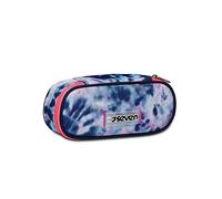 Seven Porte-Stylo Scolaire Round Plus avec élastiques Porte-stylos - Cloudy Shapes - Bleu, Blue Deep, Taglia Unica, Trousse