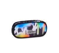 Seven Porte-stylo scolaire Round Plus BUZZY NOTE BOY, Multicolor, trousse ovale, poche intérieure, passants élastiques porte-stylos, accessoires sac à dos, enfant, garçon, école secondaire et