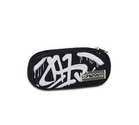 Seven Porte-stylo scolaire Round Plus PLUMPY LINE BOY, noir, trousse ovale, poche intérieure, passants élastiques porte-stylos, accessoires sac à dos, enfant, garçon, école secondaire et supérieure