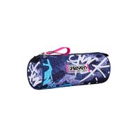 Seven Porte-Stylo Scolaire, Violet et Rose, Porte-Stylo monocompartiment, Ouverture avec Fermeture éclair, Enfants et Adolescents, Aubergine, Scolaire