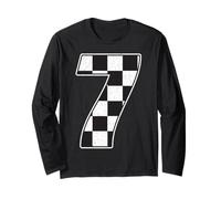 Seven Race Car Boy 7 Drapeau de Voiture de Course Cool pour 7e Anniversaire Manche Longue