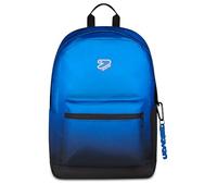 Seven ROUND SHADE TECH Sac à dos scolaire, bleu, 29 l, monocompartiment, batterie externe intégrée, recharge USB, extensible, poche avant, compartiment intérieur pour PC, école secondaire et supérieur