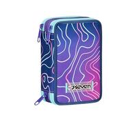 Seven Royal Blue, Mapset Girl, Étui à Crayons Triple Compartiment Complet avec Stylets, Crayons, Couleurs, Accessoires à Dos, élémentaires, Moyens, supérieurs, garçon Fille, Rose, Taglia Unica,
