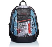Seven Sac à Dos, Avancé, Urban Rock Sac à Dos Scolaire Rembourré, Sac à Livres, Taille Unique Filles et Garçons, , pour L'École, le Sport & les Loisirs, Pochette pour Ordinateur Portable, Noir/Blanc