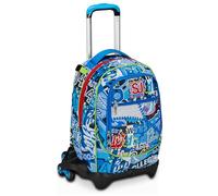 Seven Sac à dos avec chariot amovible Trolley Jack 3 Roues, Bleu, Sac à dos école primaire, 51 x 41 x 30 cm, 34 L