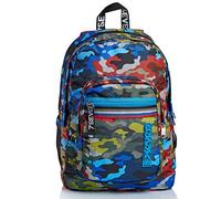 Seven Sac à Dos, Broader Adventure Camo Sac à Dos Scolaire Rembourré, Sac à Livres, Filles et Garçons, Grande Capacité, pour L'École, le Sport & les Loisirs, avec Poches Latérales et Port Usb, Bleu