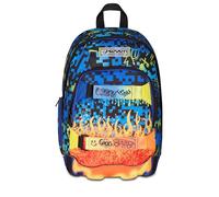 Seven Sac à dos d'école double, bleu, double compartiment de 31 L, avec poche pour PC, poche pour bouteille d'eau et poche avec organisateur, sac à dos d'école moyenne et supérieure, sac à dos garçon