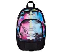 Seven Sac à dos d'école double écriture vers le bas, fuchsia, double compartiment de 31 litres de capacité, avec poche pour PC, poche pour bouteille d'eau et poche avec organisateur, école moyenne et