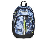 Seven Sac à dos d'école double, gris, double compartiment de 31 L, avec poche pour PC, poche pour bouteille d'eau et poche avec organisateur, école moyenne et supérieure sac à dos pour garçon, gris