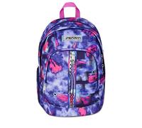 Seven Sac à dos d'école double, violet, double compartiment de 31 litres de capacité, avec poche pour PC, poche pour bouteille d'eau et poche avec organisateur, école moyenne et supérieure, pour fille