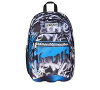 Seven Sac à dos d'école Dual, gris bleu, double compartiment de 31 L, avec poche pour PC, poche pour bouteille d'eau et poche avec organisateur, école moyenne et supérieure, sac à dos garçon, gris