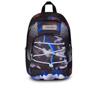 Seven Sac à dos d'école Dual, noir bleu, double compartiment de 31 L, avec poche pour PC, poche pour bouteille d'eau et poche avec organisateur, école moyenne et supérieure, sac à dos garçon, Noir