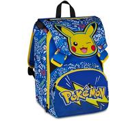 Seven Sac à dos d'école extensible Big Pokemon, bleu, 24L, extensible par fermeture éclair, poche frontale, poche latérale porte-horreur, école primaire, enfant